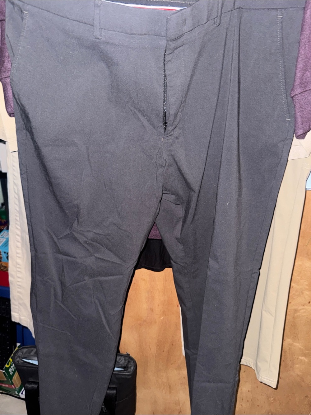 Tommy Hilfiger Men's charcoal TH FLEX Dress Trousers super stretchy & soft